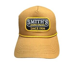 Smiths Workwear Wheat Tan Mesh Trucker Hat Snapback Cap SMC 102 Brand New